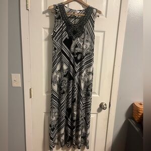 Christopher & Banks Black and White Patterned Maxi Dress